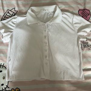 White collar button up shirt